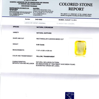 5.92 Ct Unheated Untreated Natural Ceylon Yellow Sapphire Pukhraj 5.92 Ct Unheated Untreated Natural Ceylon Yellow Sapphire Pukhraj
