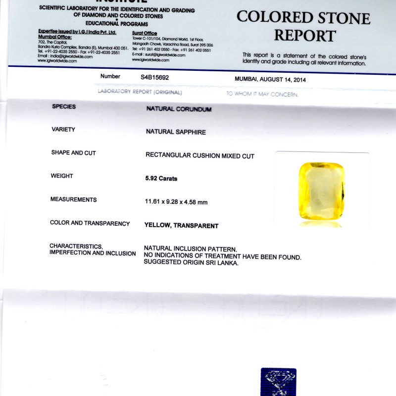 5.92 Ct Unheated Untreated Natural Ceylon Yellow Sapphire Pukhraj 5.92 Ct Unheated Untreated Natural Ceylon Yellow Sapphire Pukhraj