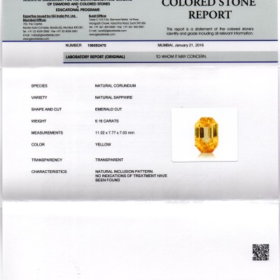 6.16 Ct Unheated Untreated Natural Ceylon Yellow Sapphire Gems AA