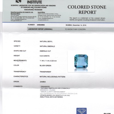 6.22 Ct Untreated Natural Zambian Emerald Gemstone Panna AAAAA 6.22 Ct Untreated Natural Zambian Emerald Gemstone Panna AAAAA