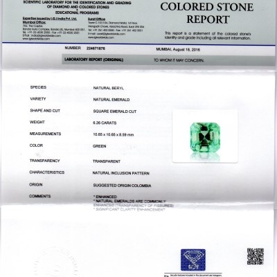 6.26 Ct Unheated Natural Colombian Emerald Gemstone **RARE** 6.26 Ct Unheated Natural Colombian Emerald Gemstone **RARE**
