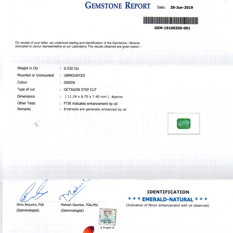 6.53 Ct Untreated Natural Zambian Emerald Gemstone Panna Gemstone 6.53 Ct Untreated Natural Zambian Emerald Gemstone Panna Gemstone