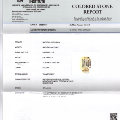 6.57 Ct Unheated Untreated Natural Ceylon Yellow Sapphire Gemstone 6.57 Ct Unheated Untreated Natural Ceylon Yellow Sapphire Gemstone
