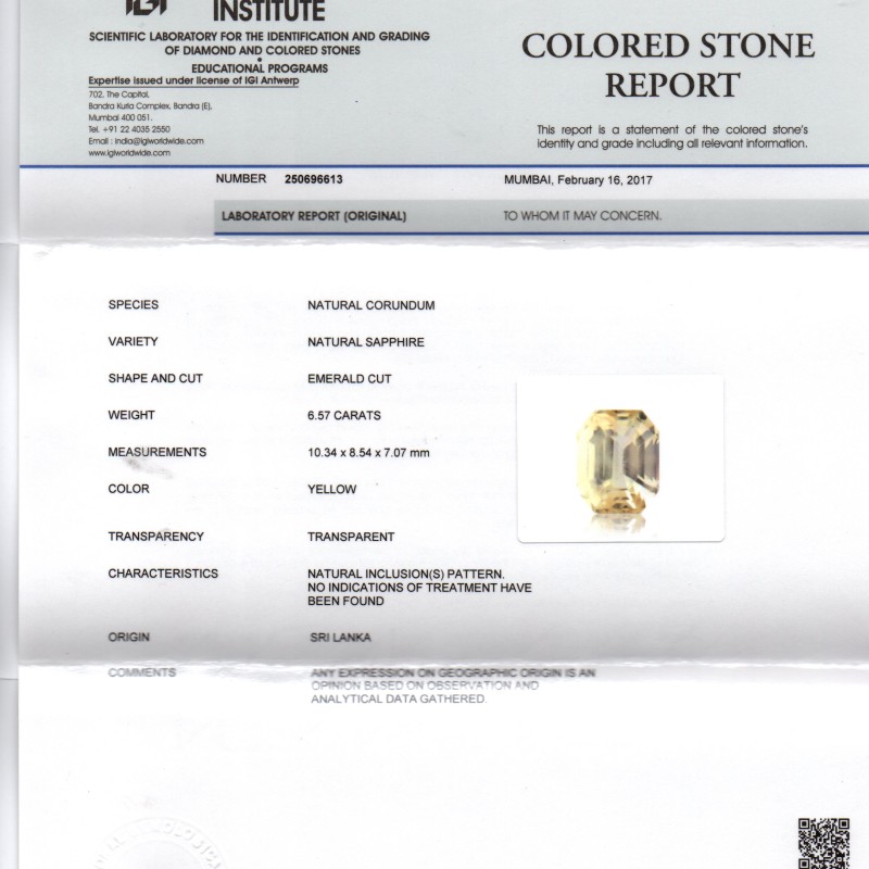 6.57 Ct Unheated Untreated Natural Ceylon Yellow Sapphire Gemstone 6.57 Ct Unheated Untreated Natural Ceylon Yellow Sapphire Gemstone