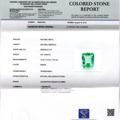 6.61 Ct Unheated Natural Colombian Emerald Gemstone **RARE** 6.61 Ct Unheated Natural Colombian Emerald Gemstone **RARE**