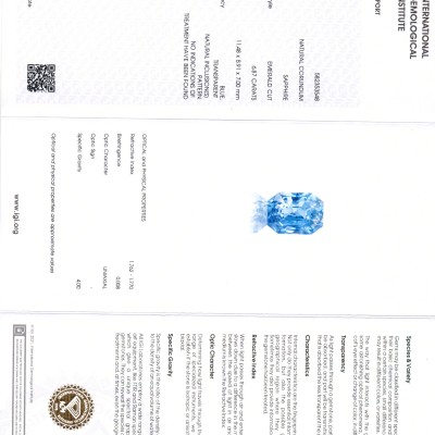 6.87 Ct IGI Certified Unheated Untreated Natural Ceylon Blue Sapphire AA 6.87 Ct IGI Certified Unheated Untreated Natural Ceylon Blue Sapphire AA