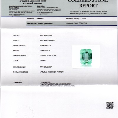 7.19 Ct Unheated Natural Colombian Emerald Gemstone**RARE**