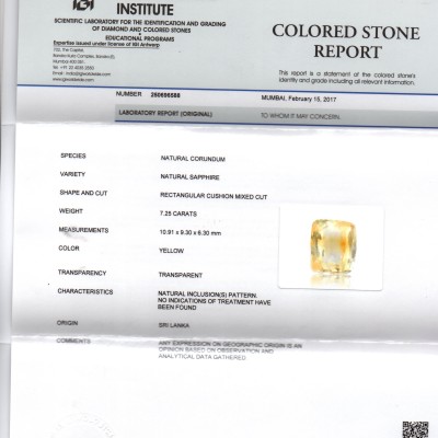 7.25 Ct Unheated Untreated Natural Ceylon Yellow Sapphire Gemstone 7.25 Ct Unheated Untreated Natural Ceylon Yellow Sapphire Gemstone