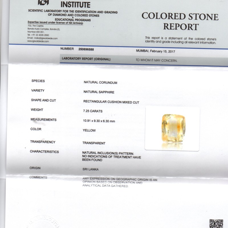 7.25 Ct Unheated Untreated Natural Ceylon Yellow Sapphire Gemstone 7.25 Ct Unheated Untreated Natural Ceylon Yellow Sapphire Gemstone