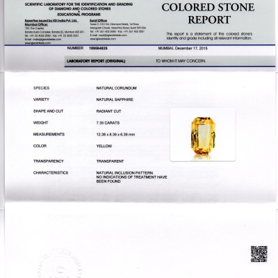 7.35 Ct Unheated Untreated Natural Ceylon Yellow Sapphire Gems AAA 7.35 Ct Unheated Untreated Natural Ceylon Yellow Sapphire Gems AAA