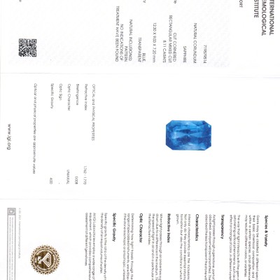 8.11 Ct IGI Certified Unheated Untreated Natural Ceylon Blue Sapphire 8.11 Ct IGI Certified Unheated Untreated Natural Ceylon Blue Sapphire