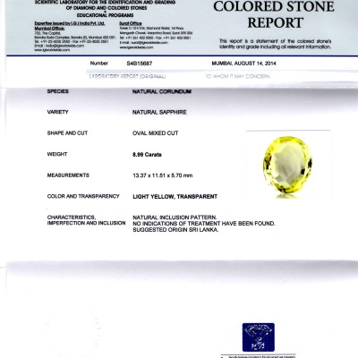 8.99 Ct Unheated Untreated Natural Ceylon Yellow Sapphire Pukhraj 8.99 Ct Unheated Untreated Natural Ceylon Yellow Sapphire Pukhraj