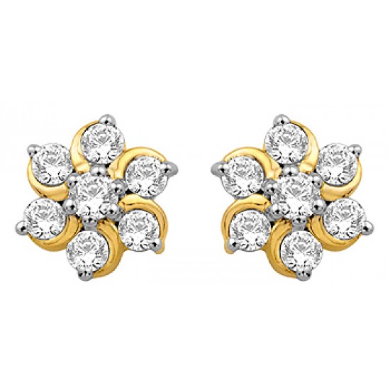 Diamond Earrings 0.44Ct Real Diamonds(VVS-GH)/3.5gm 18k Gold