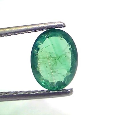 1.50 Ct GII Certified Untreated Natural Zambian Emerald Gemstone