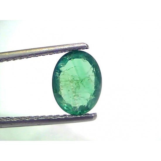 1.50 Ct GII Certified Untreated Natural Zambian Emerald Gemstone
