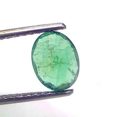 1.50 Ct GII Certified Untreated Natural Zambian Emerald Gemstone