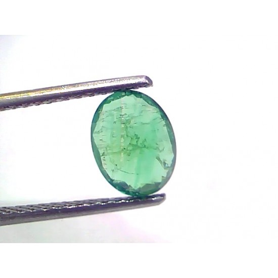 1.50 Ct GII Certified Untreated Natural Zambian Emerald Gemstone