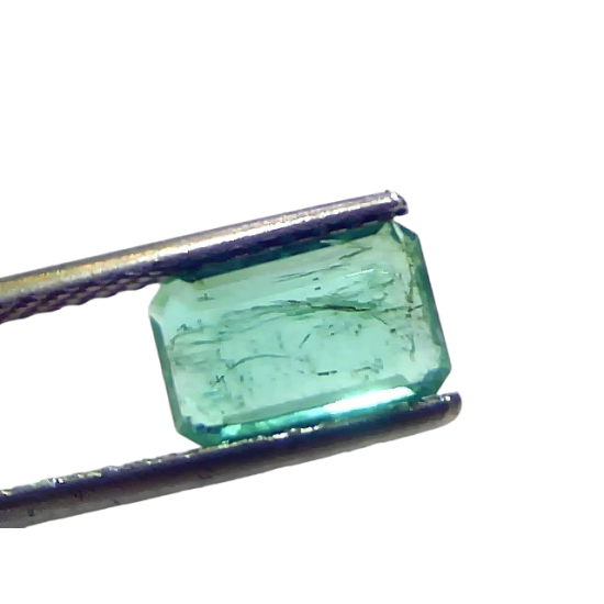 1.58 Ct Certified Untreated Natural Zambian Emerald Gemstone Panna