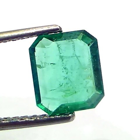 2.04 Ct IGI Certified Untreated Natural Zambian Emerald Gemstone AAA