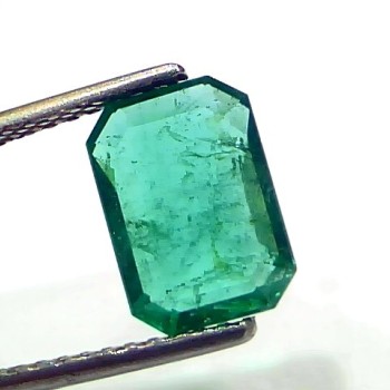 2.79 Ct IGI Certified Untreated Natural Zambian Emerald Gemstone