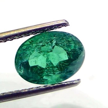 3.01 Ct IGI Certified Untreated Natural Zambian Emerald Gemstone