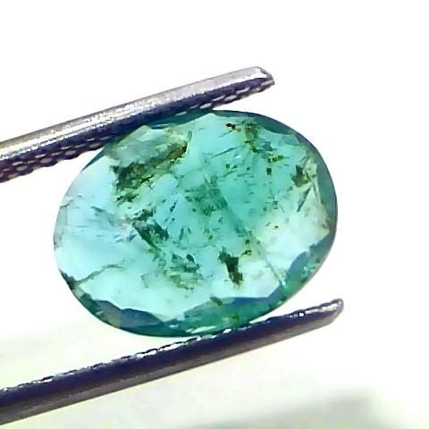 3.11 Ct Certified Untreated Natural Zambian Emerald Panna Gemstone
