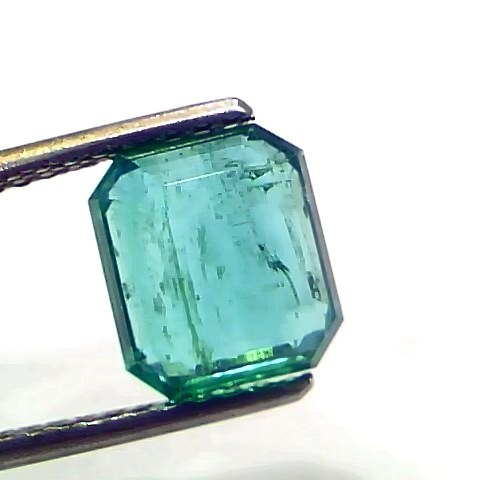3.07 Ct IGI Certified Untreated Natural Zambian Emerald Gemstone AAA