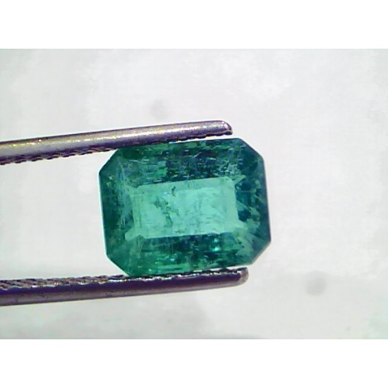 3.24 Ct GII Certified Untreated Natural Zambian Emerald Gemstone