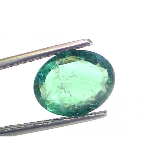 3.29 Ct GII Certified Untreated Natural Zambian Emerald Gemstone AA