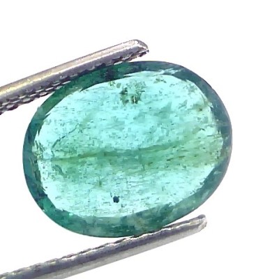 3.27 Ct Certified Untreated Natural Zambian Emerald Gemstone Panna