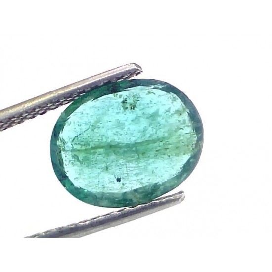 3.27 Ct Certified Untreated Natural Zambian Emerald Gemstone Panna