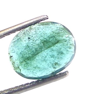 3.27 Ct Certified Untreated Natural Zambian Emerald Gemstone Panna