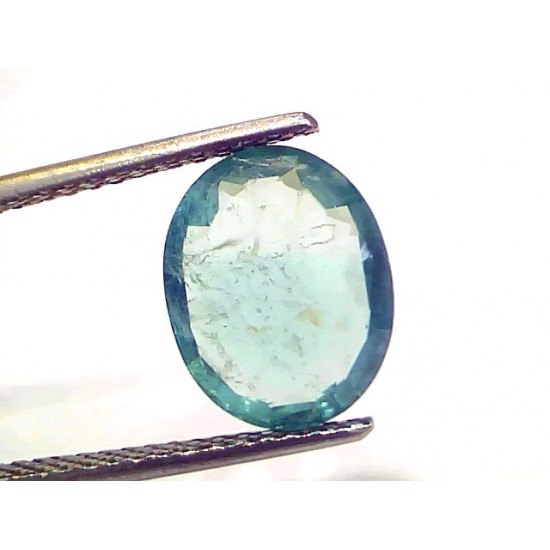 3.37 Ct GII Certified Untreated Natural Zambian Emerald Gemstone