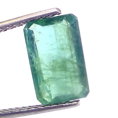 3.38 Ct Certified Untreated Natural Zambian Emerald Gemstone Panna