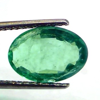 3.49 Ct GII Certified Untreated Natural Zambian Emerald Gemstone Panna AA