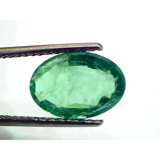 3.49 Ct GII Certified Untreated Natural Zambian Emerald Gemstone Panna AA