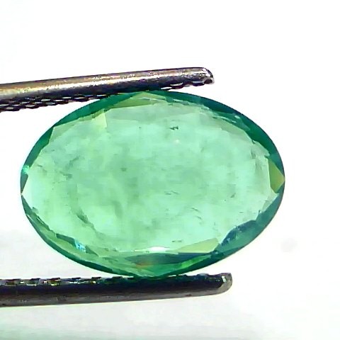 3.49 Ct GII Certified Untreated Natural Zambian Emerald Gemstone Panna AA