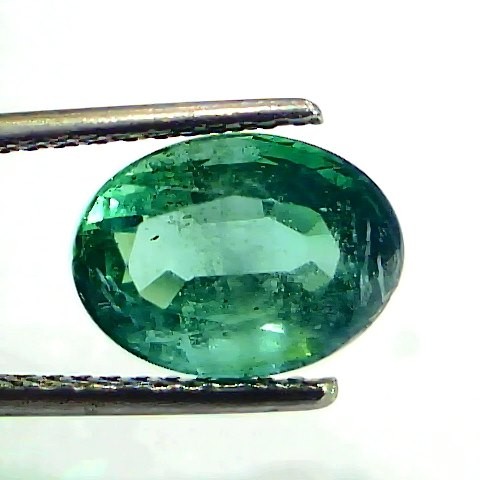 3.56 Ct GII Certified Untreated Natural Zambian Emerald Gemstone Panna AA