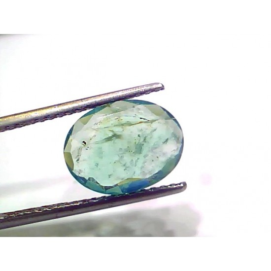 3.74 Ct GII Certified Untreated Natural Zambian Emerald Gemstone