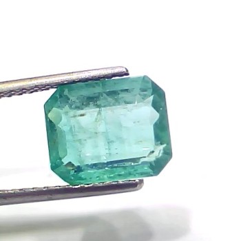 3.77 Ct GII Certified Untreated Natural Zambian Emerald Gemstone