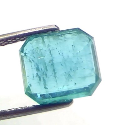 3.90 Ct GII Certified Untreated Natural Zambian Emerald Gemstone AAA