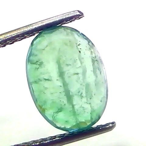 4.01 Ct Certified Untreated Natural Zambian Emerald Panna Gemstone