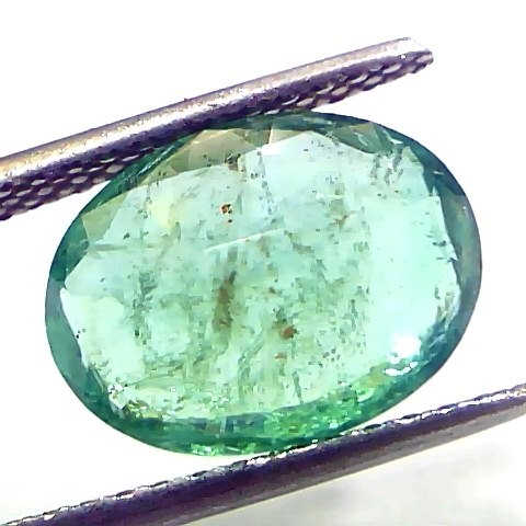 4.16 Ct Certified Untreated Natural Zambian Emerald Gemstone Panna