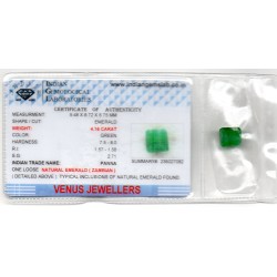 4.16 Ct Certified Untreated Natural Zambian Emerald Panna Gemstone 4.16 Ct Certified Untreated Natural Zambian Emerald Panna Gemstone