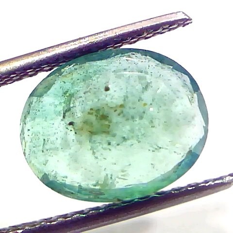 4.25 Ct Certified Untreated Natural Zambian Emerald Gemstone Panna