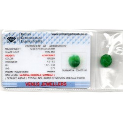 6.30 Ct Certified Untreated Natural Zambian Emerald Panna Gemstone 6.30 Ct Certified Untreated Natural Zambian Emerald Panna Gemstone