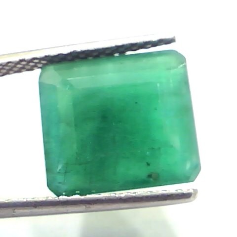 6.84 Ct Certified Untreated Natural Deep Green Zambian Emerald