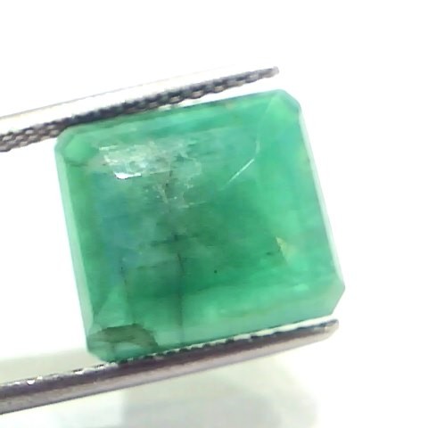 6.84 Ct Certified Untreated Natural Deep Green Zambian Emerald