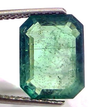 6.83 Ct GII Certified Untreated Natural Zambian Emerald Gemstone Panna
