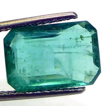 7.29 Ct GII Certified Untreated Natural Zambian Emerald Gemstone AAA